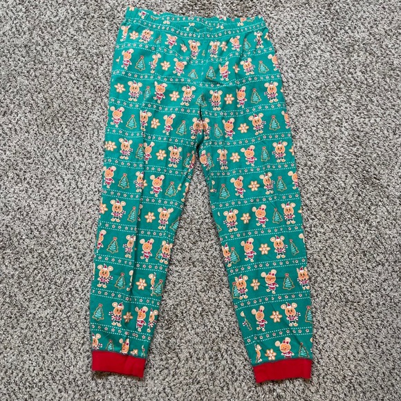 Disney Store Mickey Mouse & Friends Green Holiday Pajamas Set XL Gingerbread - Picture 4 of 10